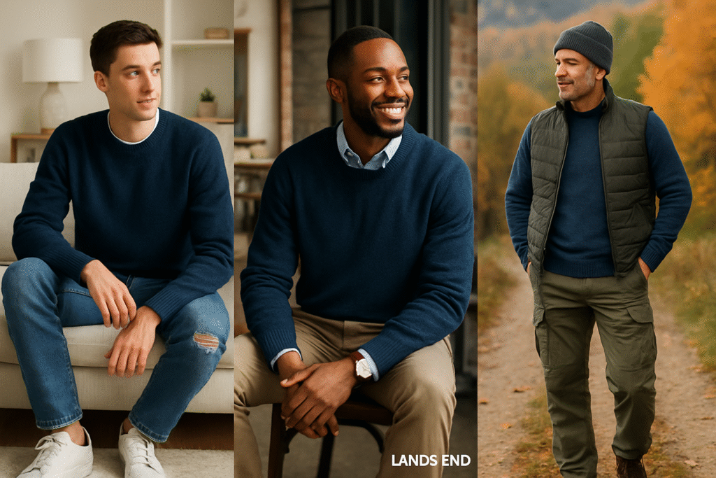 One Piece, Three Ways: Styling the Lands’ End Sweater (or Canvas Skirt, or Squall Jacket)
